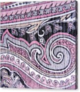 Closeup Of The Fabric Color Ornamental  Texture Acrylic Print