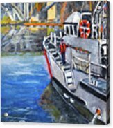 Coast Guard Boat At Depoe Bay Acrylic Print