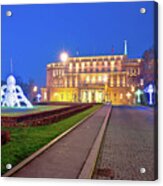 Colofrul Park And Belgrade Old Palace Evening View Acrylic Print