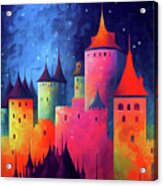 Colorful Castle Dreams - Abstract Acrylic Print