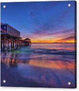Colorful Dawn At Westgate Cocoa Beach Pier Acrylic Print