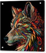 Colorful Fox Art Acrylic Print