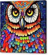 Colorful Mosaic Owl Acrylic Print