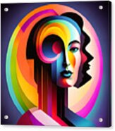 Colourful Abstract Surreal Portrait - 3 Acrylic Print