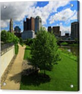 Columbus Ohio Skyline Walkway Acrylic Print