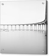 Coronado Bridge Bw Panorama Acrylic Print