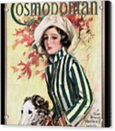 Cosmopolitan Front Cover November 1917 By Harrison Fisher Old Masters Fine Art Reproduction Acrylic Print