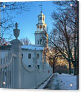 Country Church In Winter - Bennington, Vermont Acrylic Print