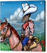 Cowboy On Horseback Acrylic Print