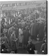 Crowds At Horse Race Acrylic Print