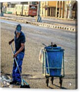 Cuban Street Cleaner Acrylic Print