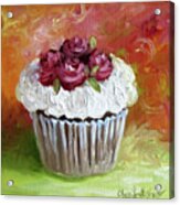 Cupcake With Roses Acrylic Print