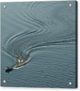 Curve Trail Of Waterskiing Acrylic Print