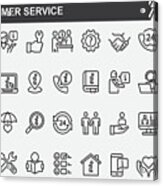 Customer Service Line Icons Acrylic Print