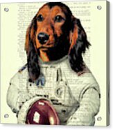 Dachshund Astronaut Art Print Acrylic Print