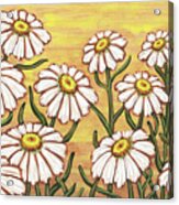 Dancing Daisy Daydreams In Butter Cream Skies Acrylic Print