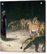 Daniel In The Lions Den By Briton Riviere, Oil On Canvas Acrylic Print
