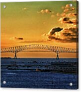 Dawn Breaks Over The Francis Scott Key Bridge In Baltimore Acrylic Print