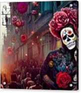 Day Of The Dead Street Party I Acrylic Print