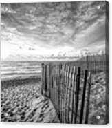 Daybreak On The Dunes Black And White In Square Acrylic Print