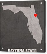 Daytona State College Daytona Beach Florida Founded Date Heart Map Acrylic Print