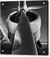 Dc3 Propellor In Black And White Acrylic Print