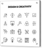 Design And Creativity Line Icons Set Acrylic Print