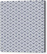 Diagonal Hishi Grid With Diamond Pattern In Soft White And Navy Blue N.2710 Acrylic Print