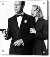 Dick Powell And Evelyn Keyes In Johnny O'clock -1947-, Directed By Robert Rossen. Acrylic Print