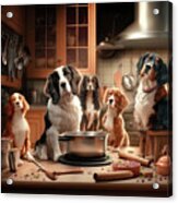 Dogs In The Kitchen 01 Acrylic Print