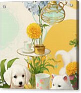 Dogs Waiting For Breakfast Ginette In Wonderland Decorative Art Acrylic Print