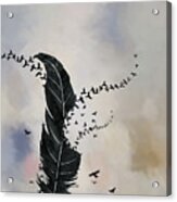 Feather Crows Acrylic Print