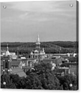 Downtown Dubuque  Black And White Version Acrylic Print
