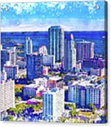 Downtown St. Petersburg, Florida - Sketch Painting Acrylic Print