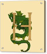 Dragon Letter H No Roses Acrylic Print
