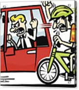 Driver Vs Cyclist Acrylic Print