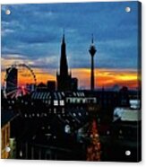 Duesseldorf Sunset Skyline Acrylic Print