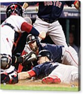Dustin Pedroia And Brock Holt Acrylic Print