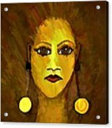 Earringed Woman Sepia Acrylic Print