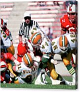 Edmonton Eskimos Football - Jeff Braswell - Brett Williams - 1989 Acrylic Print