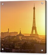 Eiffel Tower And Grand Palais At Sunset Acrylic Print