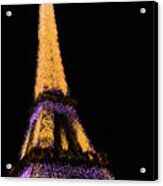 Eiffel Tower - Tangerine And Purple Abstract Acrylic Print