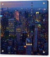 Sunset View-midtown Manhattan Skyline Acrylic Print