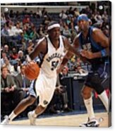 Erick Dampier And Zach Randolph Acrylic Print