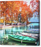 European Canal Scenes Annecy France Acrylic Print