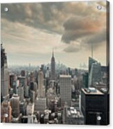 Evening Clouds Over Nyc Acrylic Print