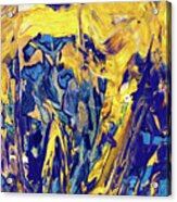 Explosion Of Yellow And Blue Acrylic Print