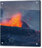 Expoding Lava, Fagradalsfjall Volcano Eruption, Iceland Acrylic Print