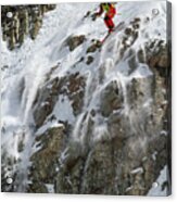 Extreme Skiing Competition Skier - Snowbird, Utah Acrylic Print