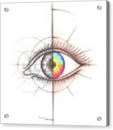 Eye Anatomy Geometry Spectrum Acrylic Print